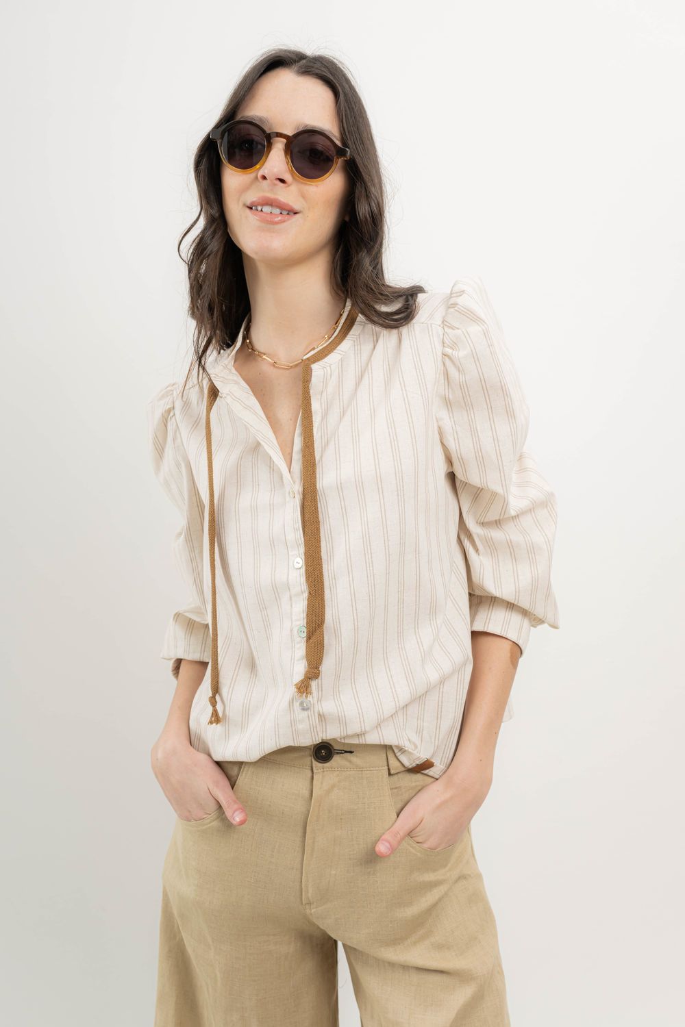 Blusa Lima Algodón beige 3