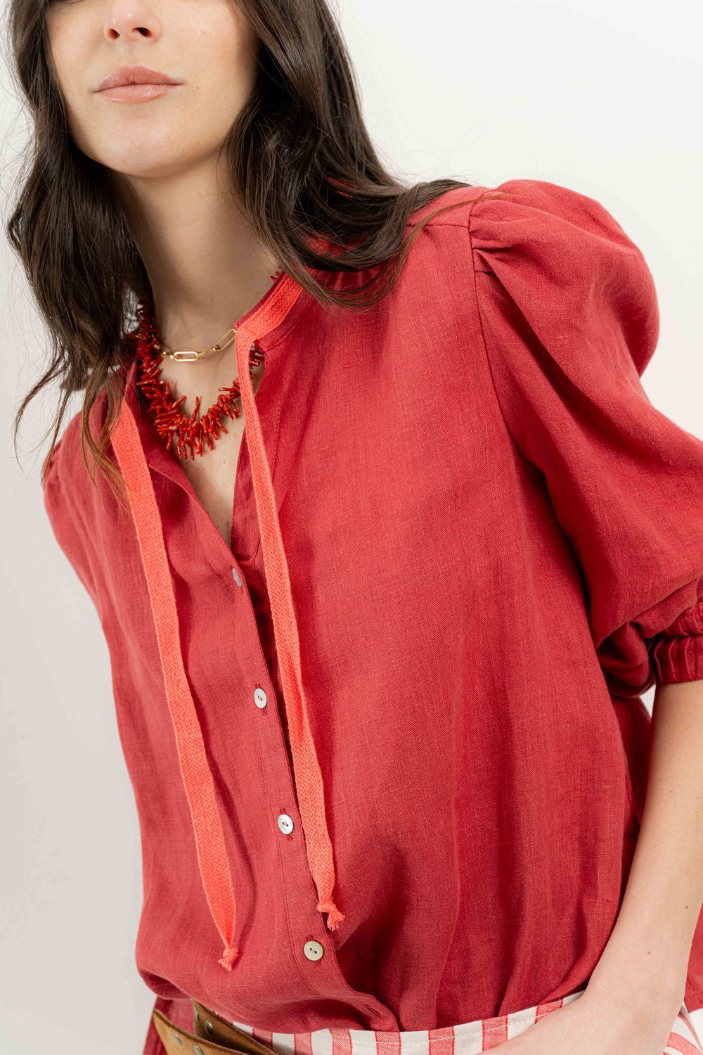 Blusa Lima Lino rojo 0